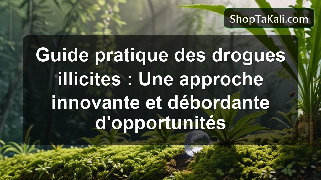 Guide pratique des drogues illicites : Une approche innovante et débordante d'opportunités