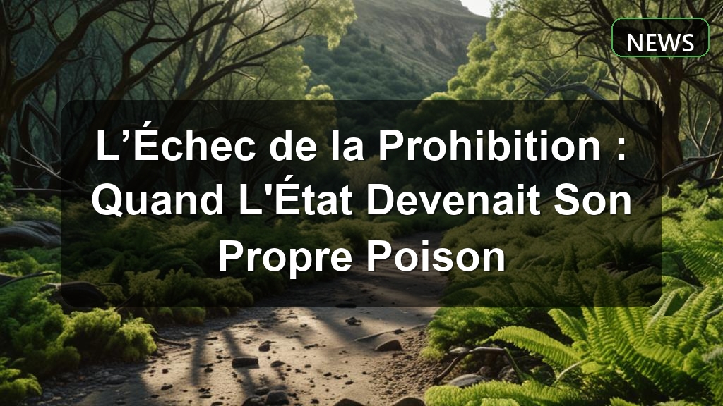L’Échec de la Prohibition : Quand L'État Devenait Son Propre Poison
